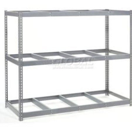 GLOBAL EQUIPMENT Wide Span Rack 96"W x 36"Dx 60"H With 3 Shelves No Deck 800 Lb Capacity Per Level - Gray 600233